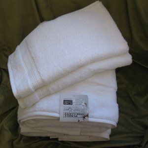 Purely Indulgent 4-piece Egyptian Cotton Bath Towel/Hand Towel Set, White, NWT